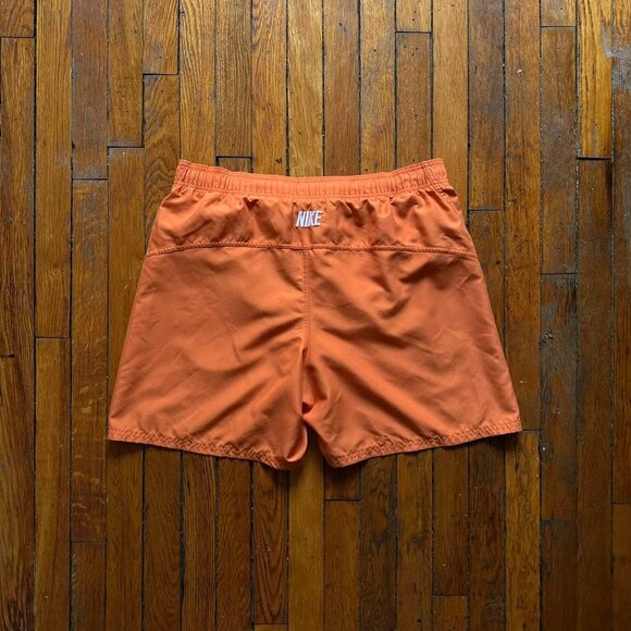 Vintage Y2K Nike Swim Trunks Lined Size L Men Orange White Embroidered‎ Logo - Picture 5 of 7